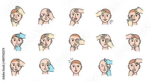 Collection of Hand Drawn Female Faces.