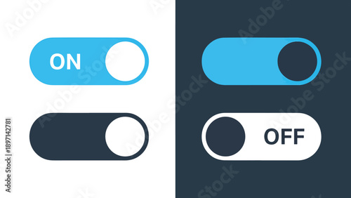 Toggle switch icons - Line and glyph solid icon and logo template - Vector icon symbol for website - Icon vector - Blue icon vector. Clipart. Icon