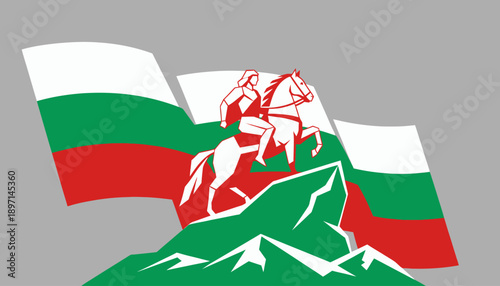 National flag illustration waving with symbolic graphic design representing culture and identity in a digital artwork