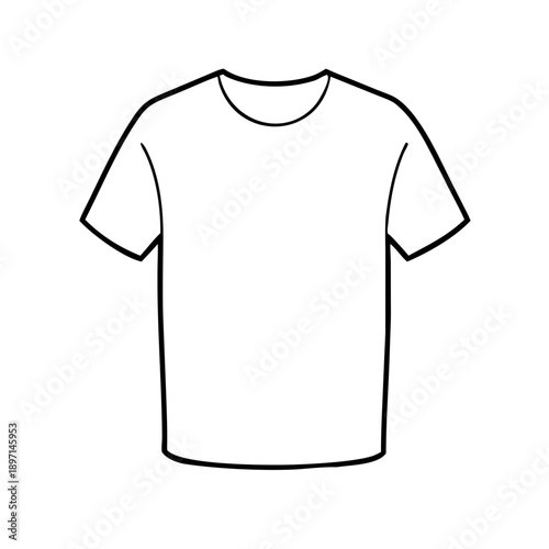 Hand-drawn blank short sleeve crew neck t-shirt illustration