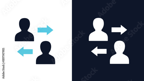 Interaction icons set - Line and glyph solid icon and logo template - Vector icon symbol for website - Icon vector - Blue icon vector. Clipart. Icon