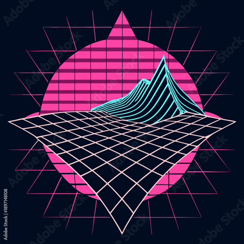 Distorted grid shapes isolated. Retrofuturistic warped mesh grid. Curved mesh abstract elements. Retro punk design element. Vector curve surface background.