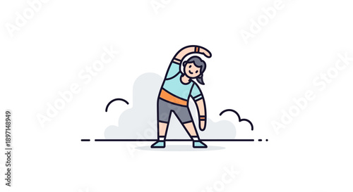 Playful child engaging in stretching activity outdoors with a cheerful attitude and energetic pose capturing joyful moments in a