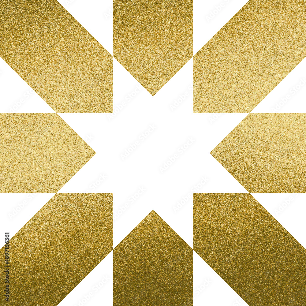 Fototapeta premium Large gold geometric star symbol with a transparent background