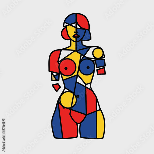 Abstract Cubist Female Torso Sculpture.