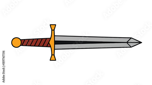 A minimalist line art illustration of a medieval sword on a white background (1)_traced