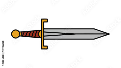 A minimalist line art illustration of a medieval sword on a white background (4)_traced