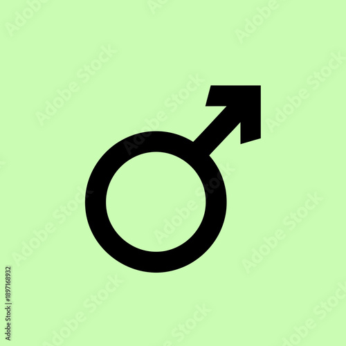 Male gender symbol on a light green background 1.