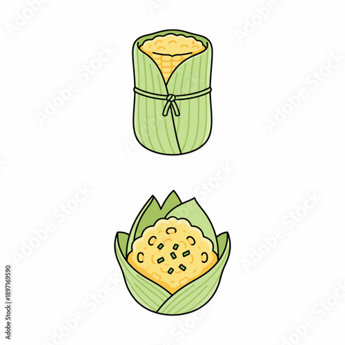 Traditional South American Humita Steamed Corn Pudding Dish