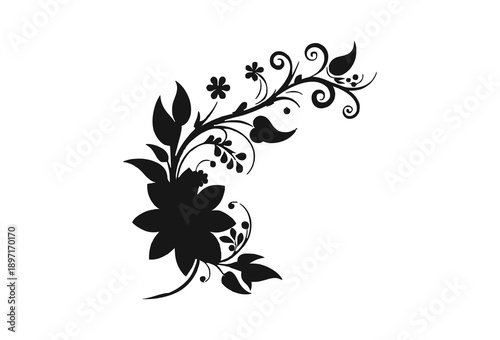 black and white floral background