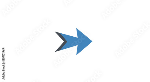 Free Download Simple Blue Arrow Icon Pointing Right Symbolizing Progress, Forward Movement, and Navigation on Isolated White Background. - GFXLoad