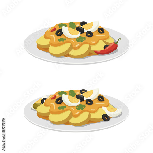 Traditional Papa a la Huancaina Peruvian Potato Dish