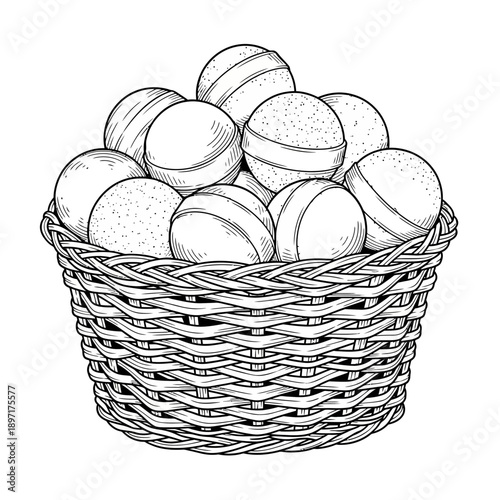 Basket full of bath bombs.