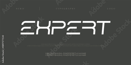 Expert, Creative digital abstract sport modern alphabet logo font. Typography bold typeface for sport, technology, digital, future creative logos fonts. vector illustration
