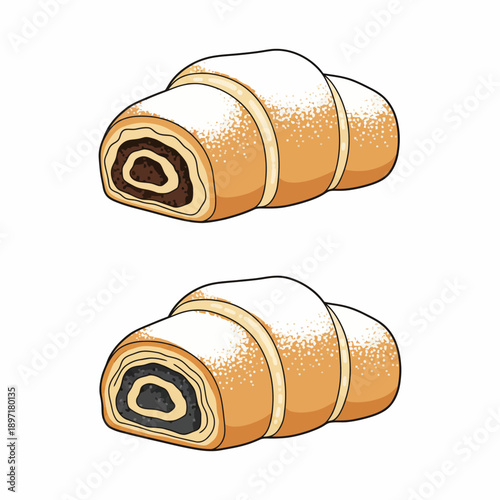 Traditional Polish Rogal Cake Dessert