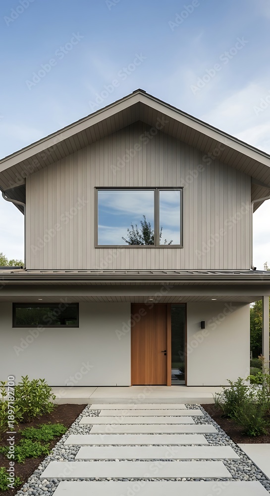 Fototapeta premium Modern house exterior with pathway.