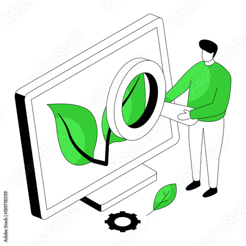 Modern design illustration of ecological research 