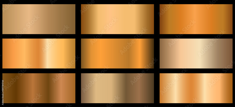 Naklejka premium Orange metallic gradient for text design and bulletin boards, infographics. Metallic orange gradient. orange palette