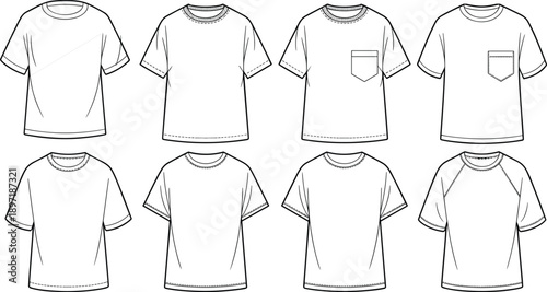 vector illustration of t shirts