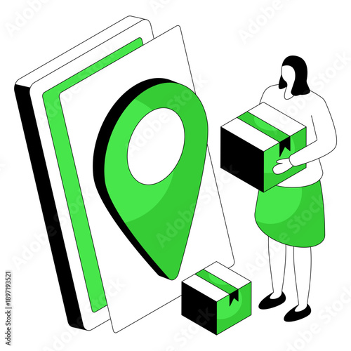 Modern design illustration of online parcel tracking 
