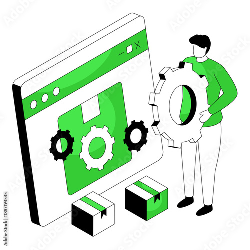 Trendy design illustration of parcel management 