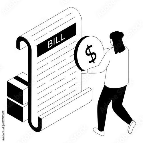 A unique design illustration of logistic bill