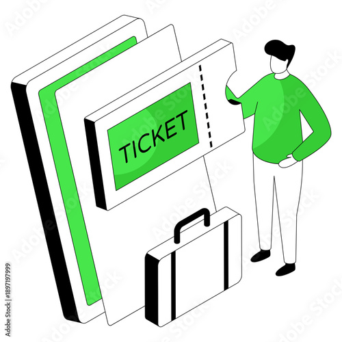 A unique design illustration of buy ticket online 