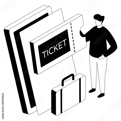 A unique design illustration of buy ticket online 