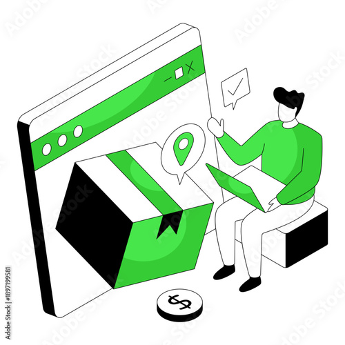 Modern design illustration of parcel tracking 