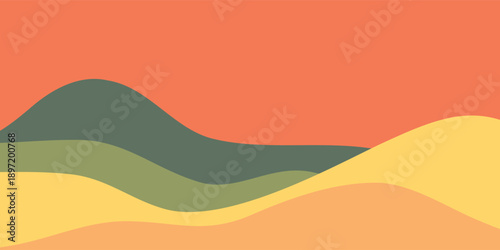Abstract Wavy Landscape with Earthy Tones and Smooth Curves.