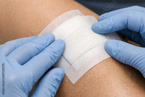 Professional application of a sterile adhesive wound dressing for post-surgical recovery and clinical healthcare supply chain management in the pharmaceutical industry.