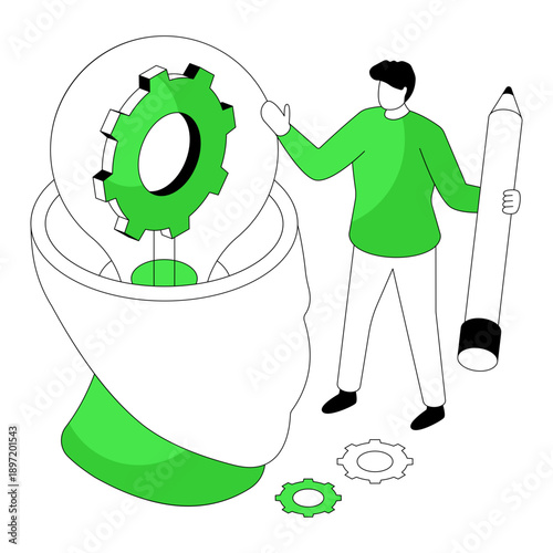 A beautiful design illustration of creative mind