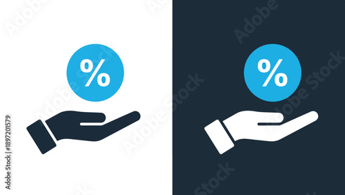 Offering discount icon - Blue icon set - Modern style icon - Vector icon set - Glyph and solid icon set - Icon vector - Flat Design Icon - Stock illustration