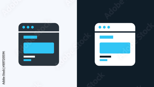 Web browser icons - Blue icon set - Modern style icon - Vector icon set - Glyph and solid icon set - Icon vector - Flat Design Icon - Stock illustration