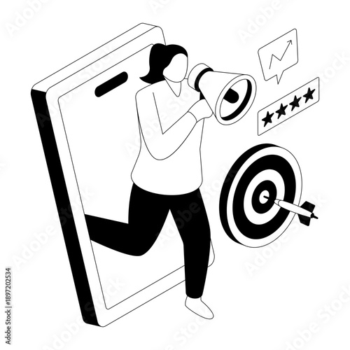 An editable design illustration of target marketing 