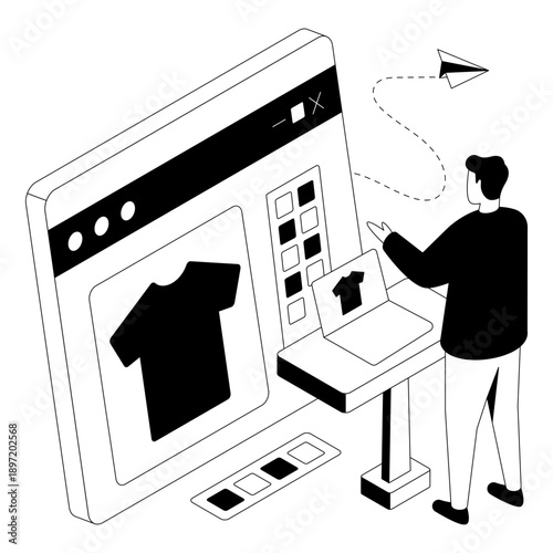 A unique design illustration of shirt designing 