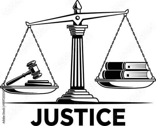 scale of justice with book of law and gavel