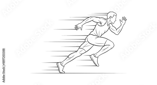 a powerful male sprinter accelerating swiftly demonstrating peak athletic performance explosive speed and competitive determination.