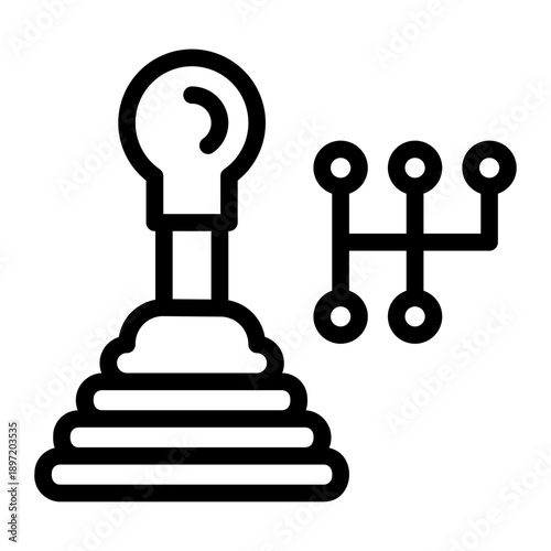 Gear shifter line icon