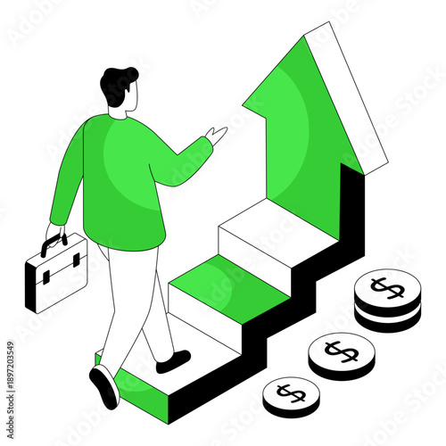 A beautiful design illustration of career growth 