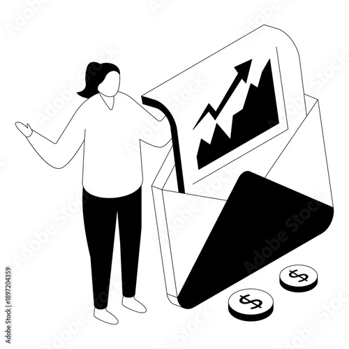 Modern design illustration of business email 