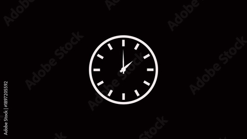 Wallpaper Mural Clock spinning, watch animation on transparent black and whitebackground with alpha channel. Clock icon flat style 24 hours day fast speed with moving timer clock rotation Torontodigital.ca