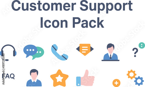 Customer Support Icon Pack for Business Communication