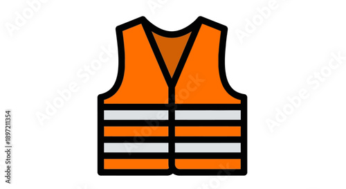 An illustration of a safety vest used in construction sites for worker visibility and protection