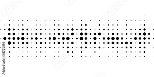 Halftone dotted audio equalizer. Halftone effect pattern. Circle dots. Sound wave design element isolated on white background. Vector modern eps10