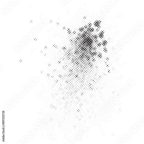 Abstract Halftone Pattern Distressed Texture Overlay.