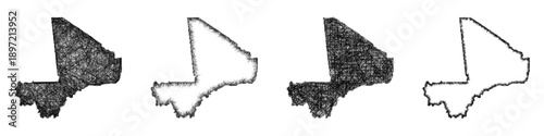 Sketch Mali map design set