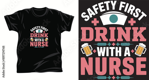 Nurse graphic vector t shirt design print.