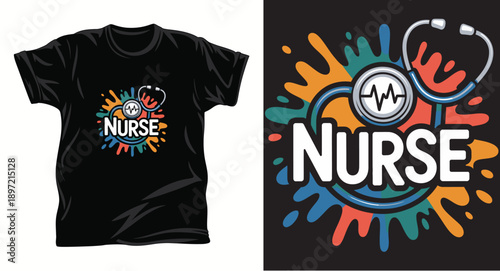 Nurse graphic vector t shirt design print.