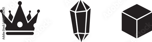 Crown Crystal Cube Royal Jewelry Geometry 3D Shape